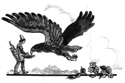 Охотник выкормил раненного орла