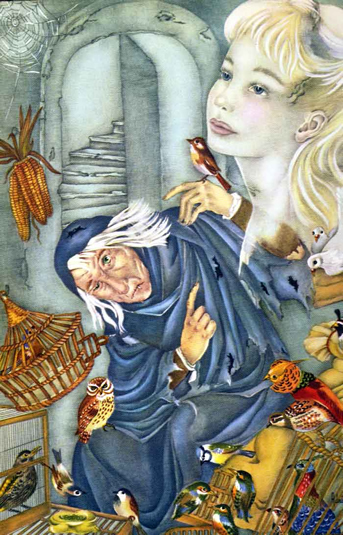 Adrienne Segur - Йоринда и Йорингель, иллюстрация к сказке